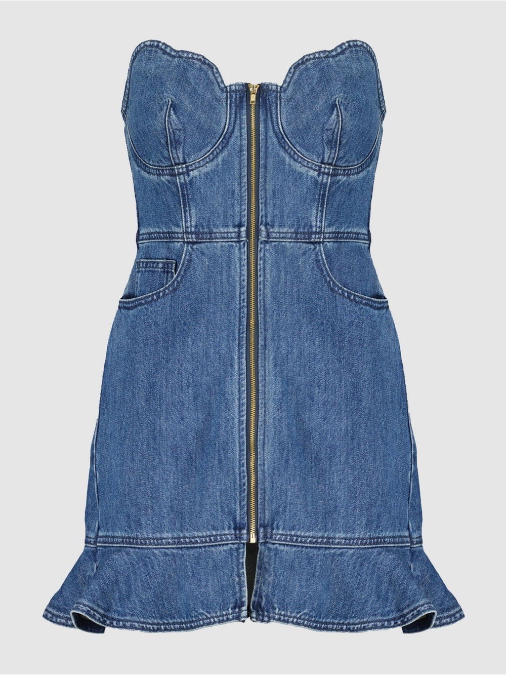 NWT- Self-Portrait Strapless Denim Mini Dress BRAND NEW WITH TAGS - Picture 7 of 13